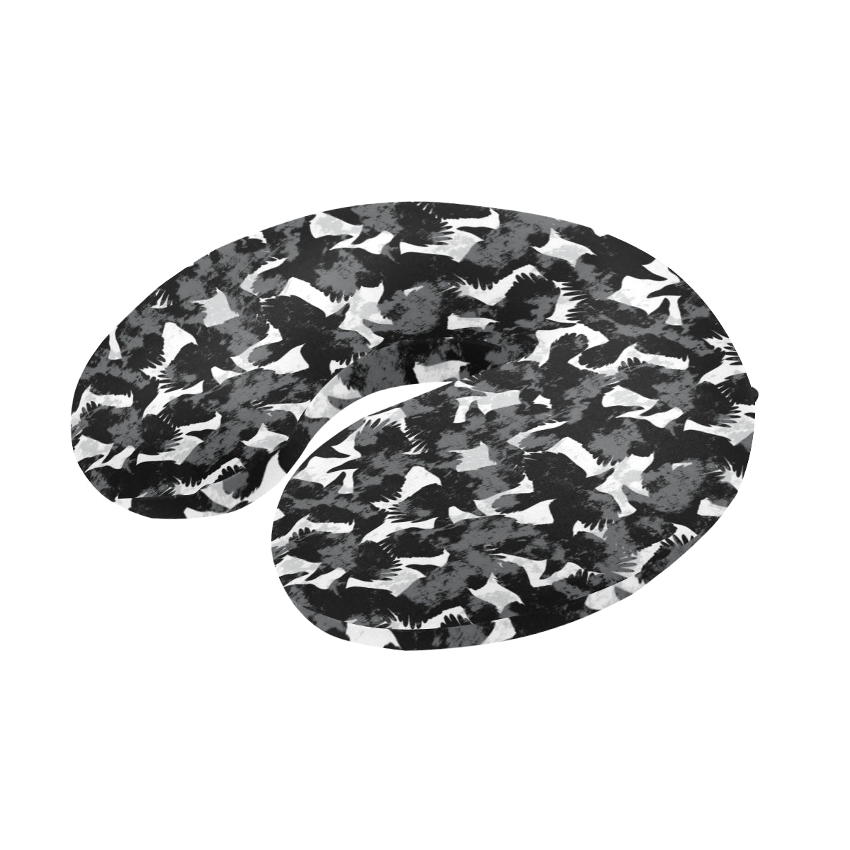 Crow Pattern Print Design 01 U-Shaped Travel Neck Pillow