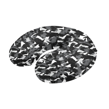 Crow Pattern Print Design 01 U-Shaped Travel Neck Pillow