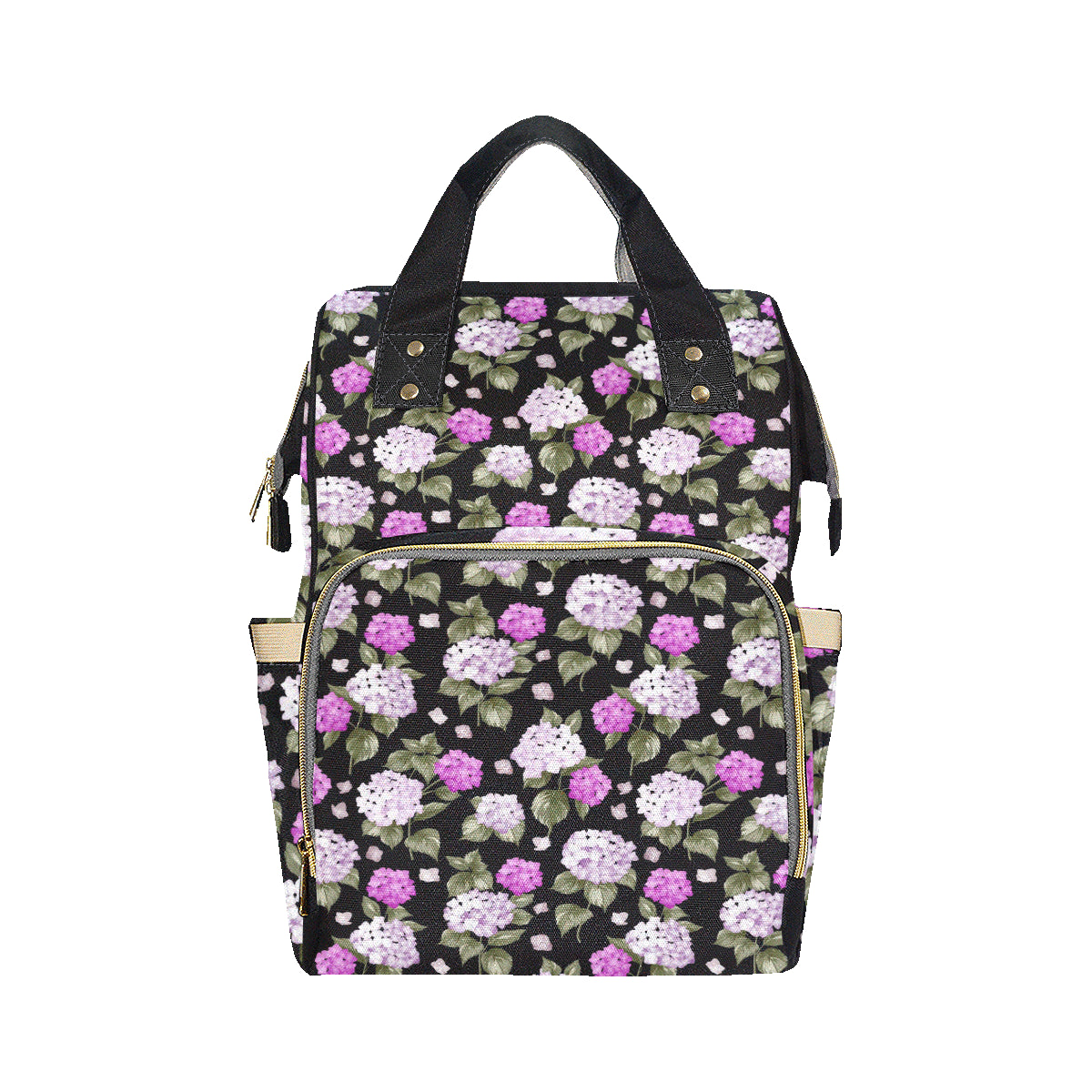 Hydrangea Pattern Print Design HD011 Diaper Bag Backpack