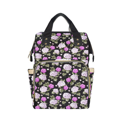 Hydrangea Pattern Print Design HD011 Diaper Bag Backpack