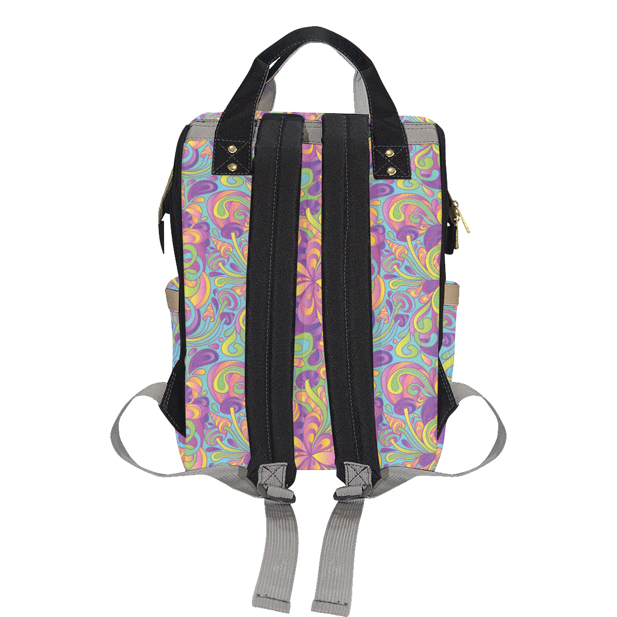 Psychedelic Mushroom Pattern Print Design A05 Diaper Bag Backpack