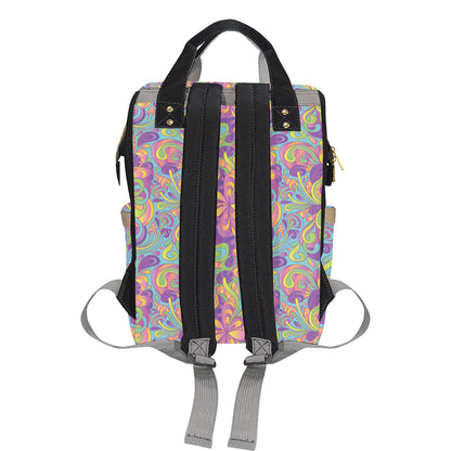 Psychedelic Mushroom Pattern Print Design A05 Diaper Bag Backpack