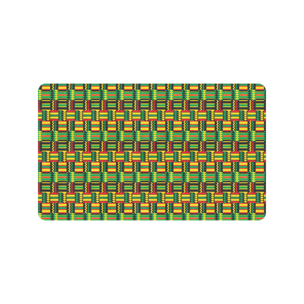 African Zip Zag Print Pattern Rubber Doormat