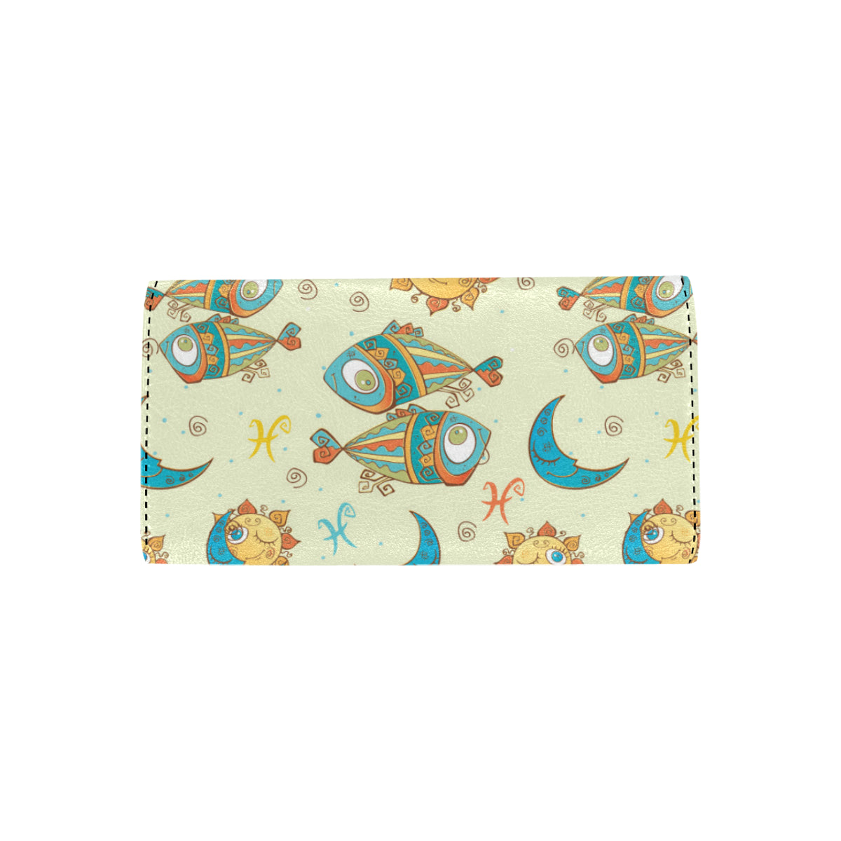 Pisces Pattern Print Design A03 Women's Trifold Wallet
