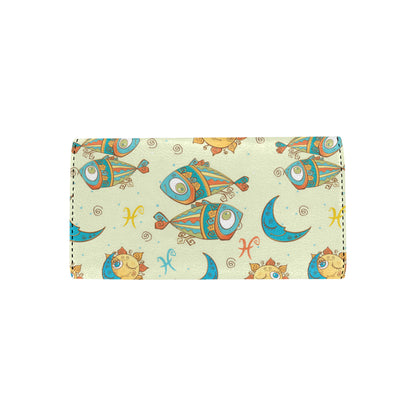 Pisces Pattern Print Design A03 Women's Trifold Wallet