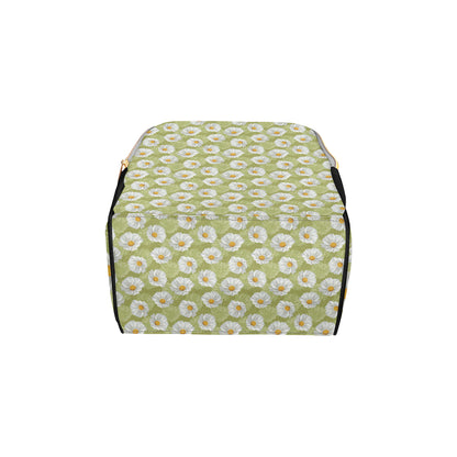 Daisy Pattern Print Design DS06 Diaper Bag Backpack