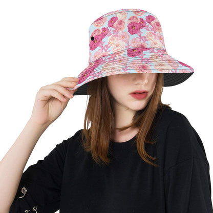 Lisianthus Pattern Print Design LT05 Unisex Bucket Hat