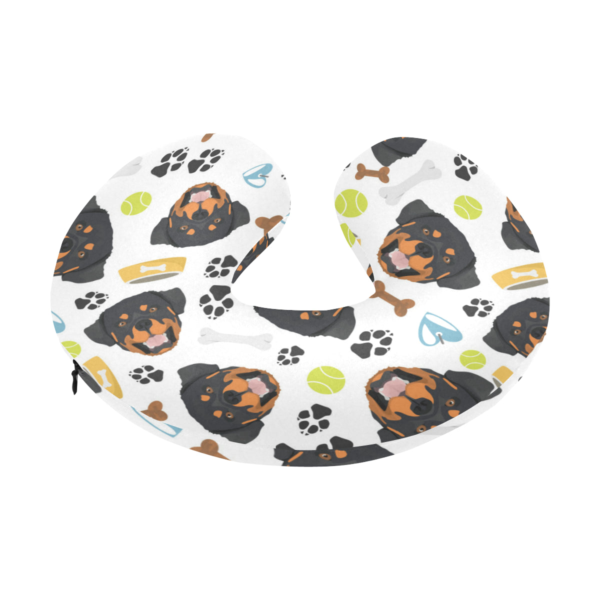 Rottweiler Pattern Print Design A04 U-Shaped Travel Neck Pillow
