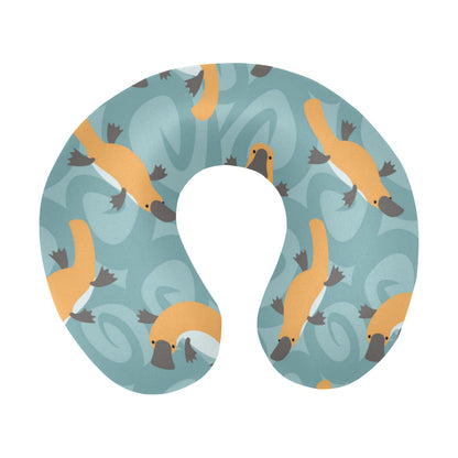 Platypus Pattern Print Design A01 U-Shaped Travel Neck Pillow