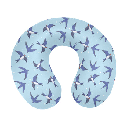 Swallow Bird Pattern Print Design 06 U-Shaped Travel Neck Pillow