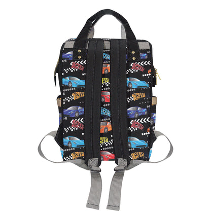 Racing Pattern Print Design A05 Diaper Bag Backpack