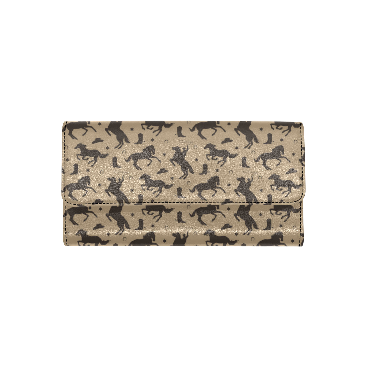 Cowboy Pattern Print Design 05 Women's Trifold Wallet