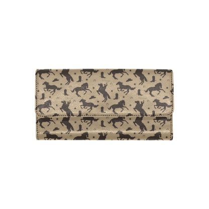Cowboy Pattern Print Design 05 Women's Trifold Wallet