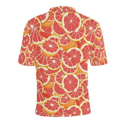 Grapefruit Pattern Print Design GF02 Men Polo Shirt