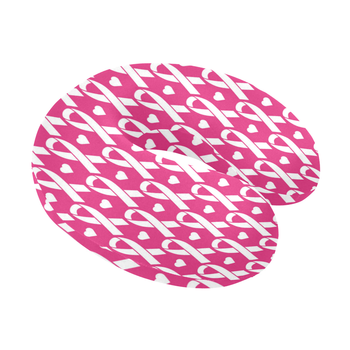 Breast cancer Pattern Print Design 05 U-Shaped Travel Neck Pillow