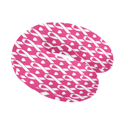 Breast cancer Pattern Print Design 05 U-Shaped Travel Neck Pillow