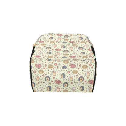 Hedgehog Cute Pattern Print Design 01 Diaper Bag Backpack