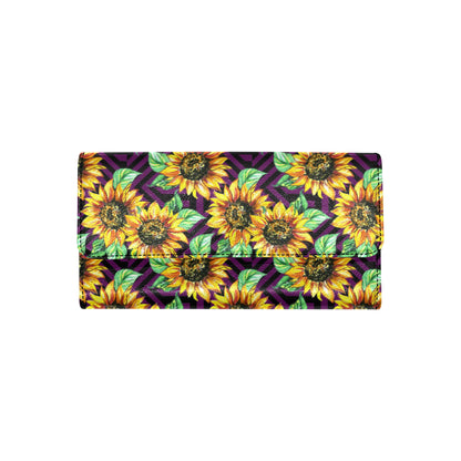 Sunflower Pattern Print Design SF012 Women's Trifold Wallet