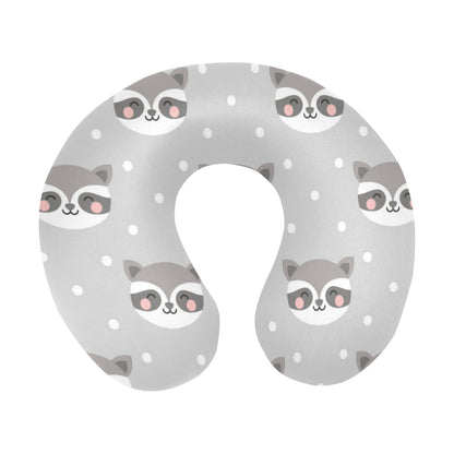 Raccoon Pattern Print Design A04 U-Shaped Travel Neck Pillow