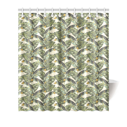 Banana Leaf Pattern Print Design 04 Shower Curtain