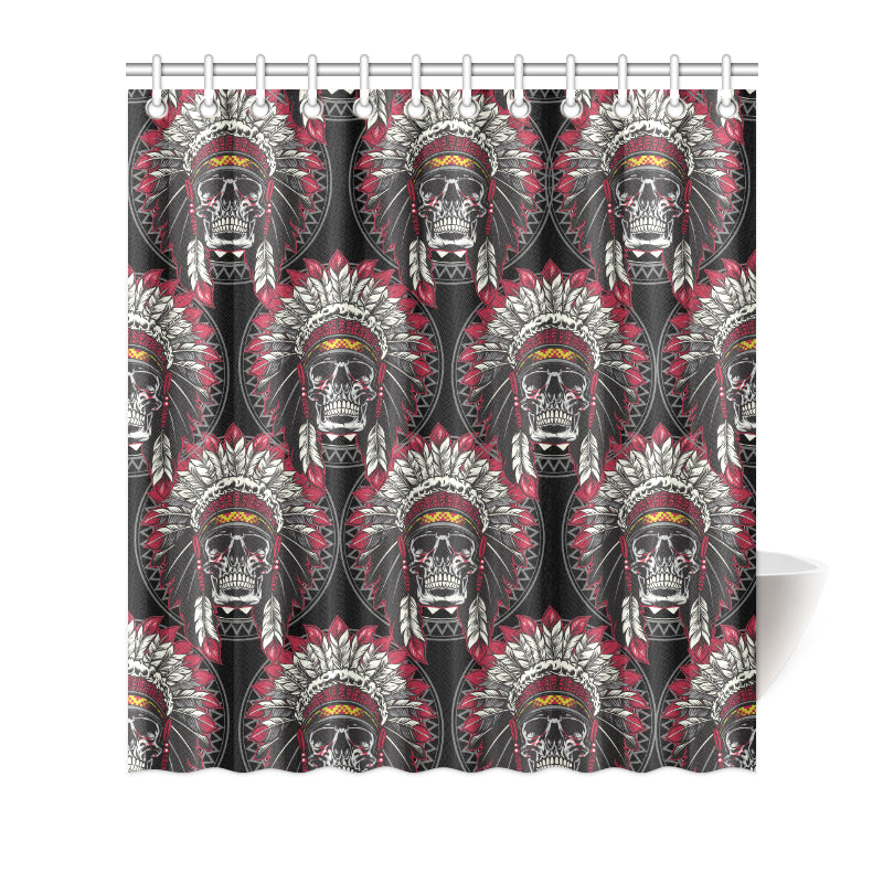 Native Indian Skull Shower Curtain