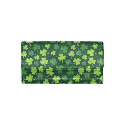 Clover  Pattern Print Design 02 Women's Trifold Wallet