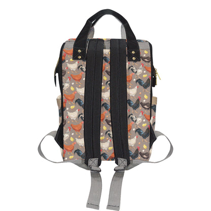 Chicken Evolution Pattern Diaper Bag Backpack