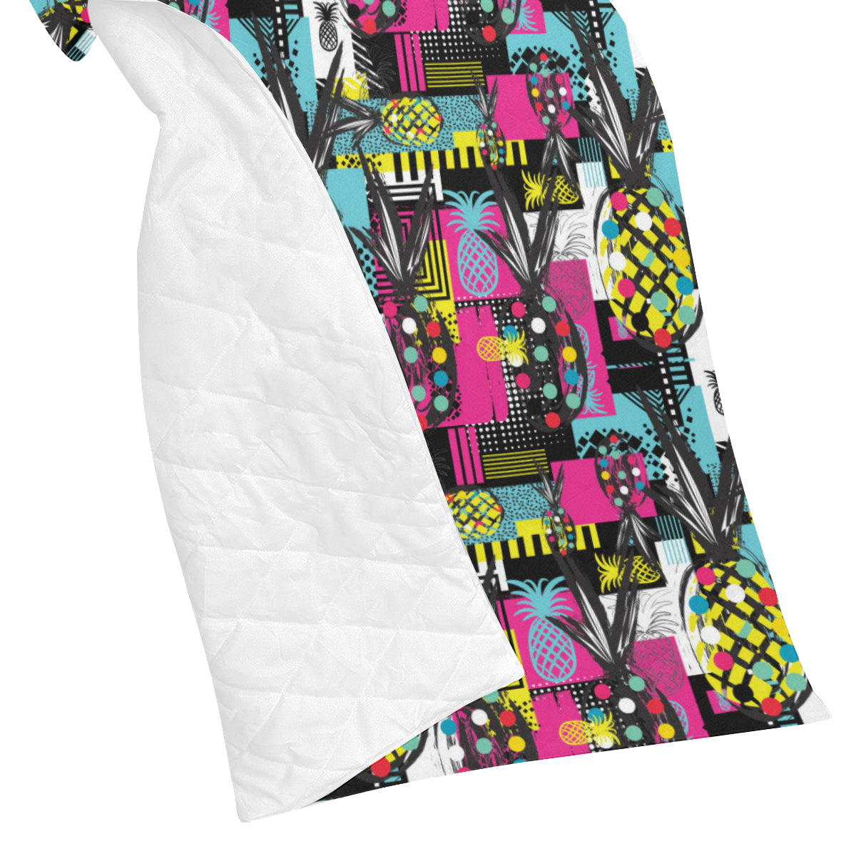 Pop Art Pineapple Pattern Print Design A02 Premium Quilt
