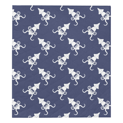 Giant Squid Pattern Print Design 02 Premium Quilt