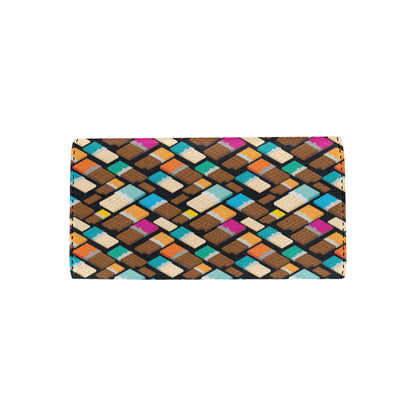 Chocolate Pattern Print Design 02 Women's Trifold Wallet