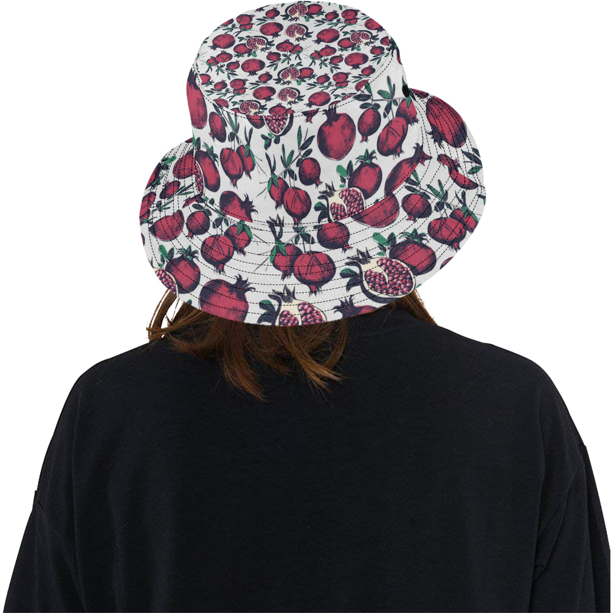 Pomegranate Pattern Print Design PG01 Unisex Bucket Hat