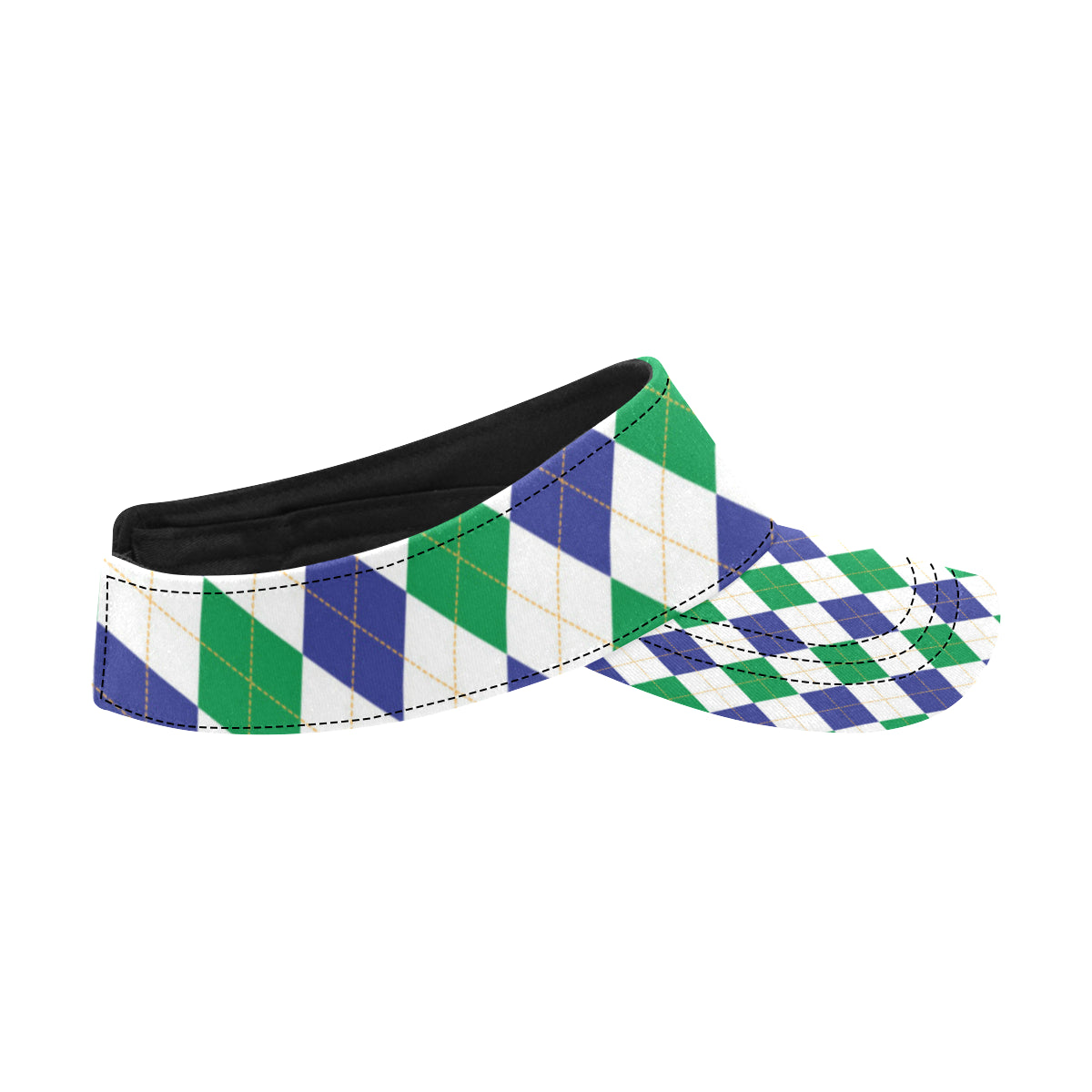Argyle Green Blue Pattern Print Design 03 Unisex Sun Visor