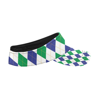 Argyle Green Blue Pattern Print Design 03 Unisex Sun Visor