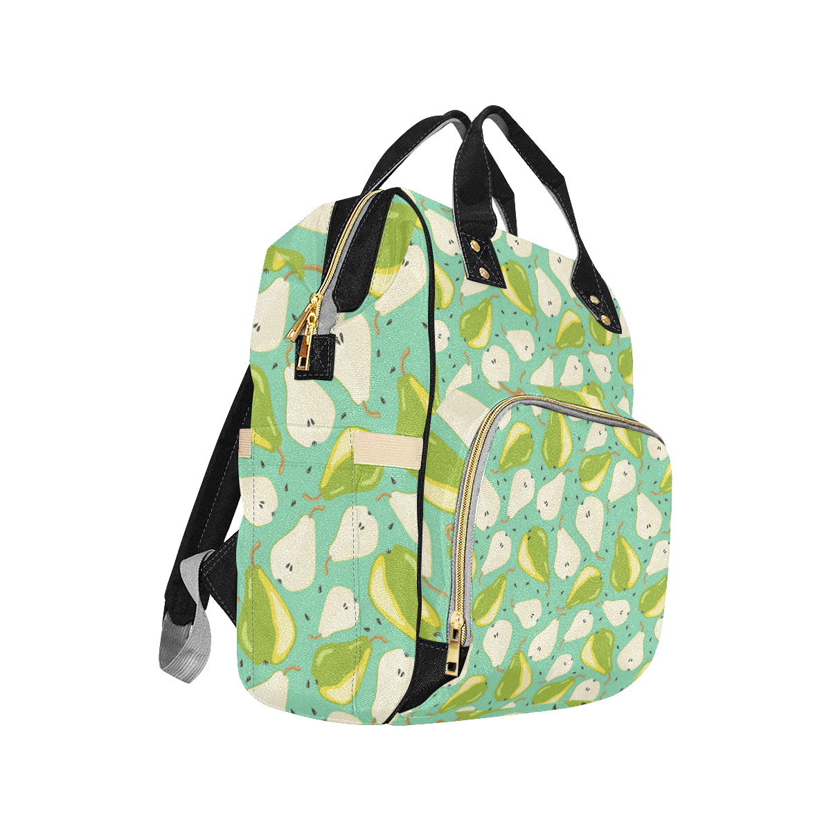 Pear Pattern Print Design PE04 Diaper Bag Backpack