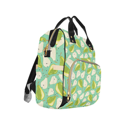 Pear Pattern Print Design PE04 Diaper Bag Backpack