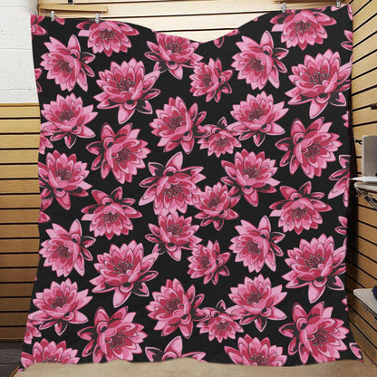 Lotus Pattern Print Design 03 Premium Quilt