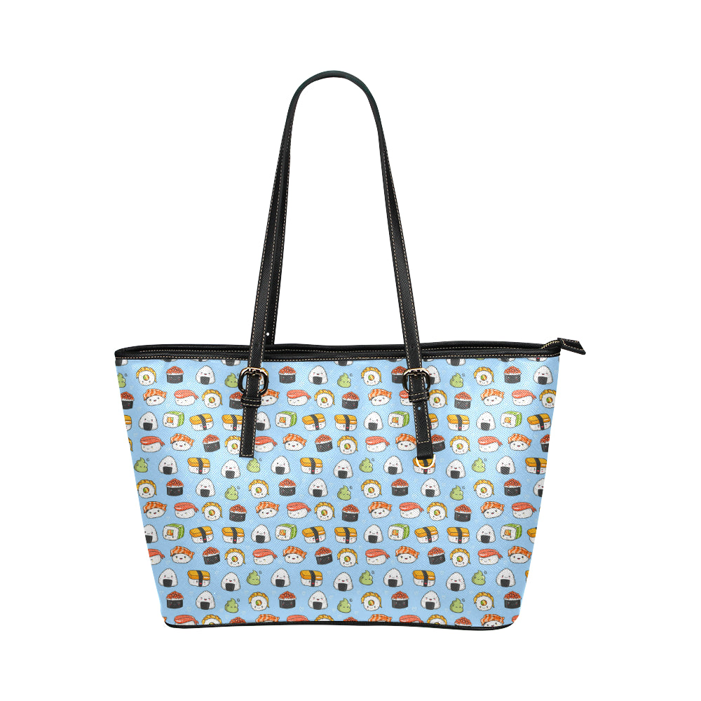 Sushi Cartoon Design Leather Tote Bag