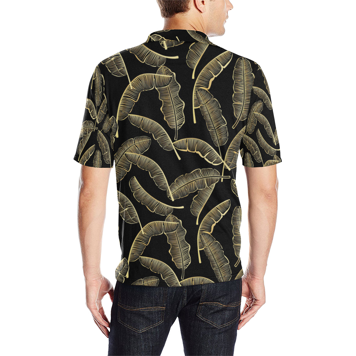 Banana Leaf Pattern Print Design BL07 Men Polo Shirt
