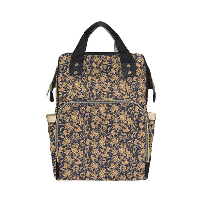 Baroque Golden Pattern Print Design 03 Diaper Bag Backpack
