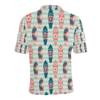 Aloha Hawaii Surfboard Pattern Print Design 02 Men Polo Shirt