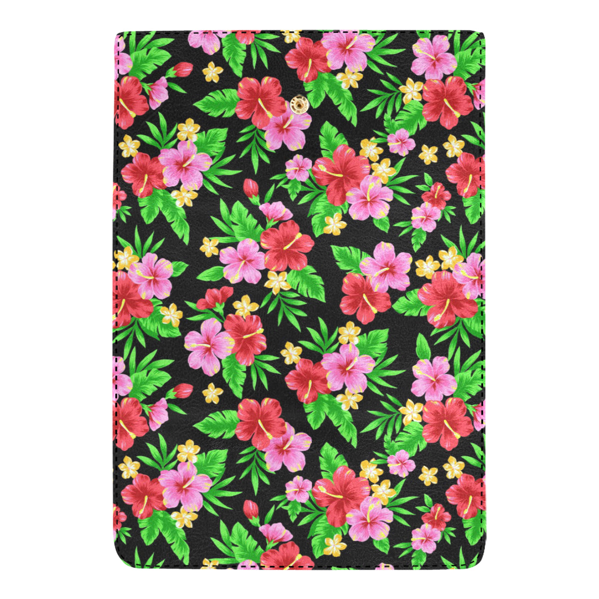Pink Red Hibiscus Pattern Print Design HB023 Women's Trifold Wallet