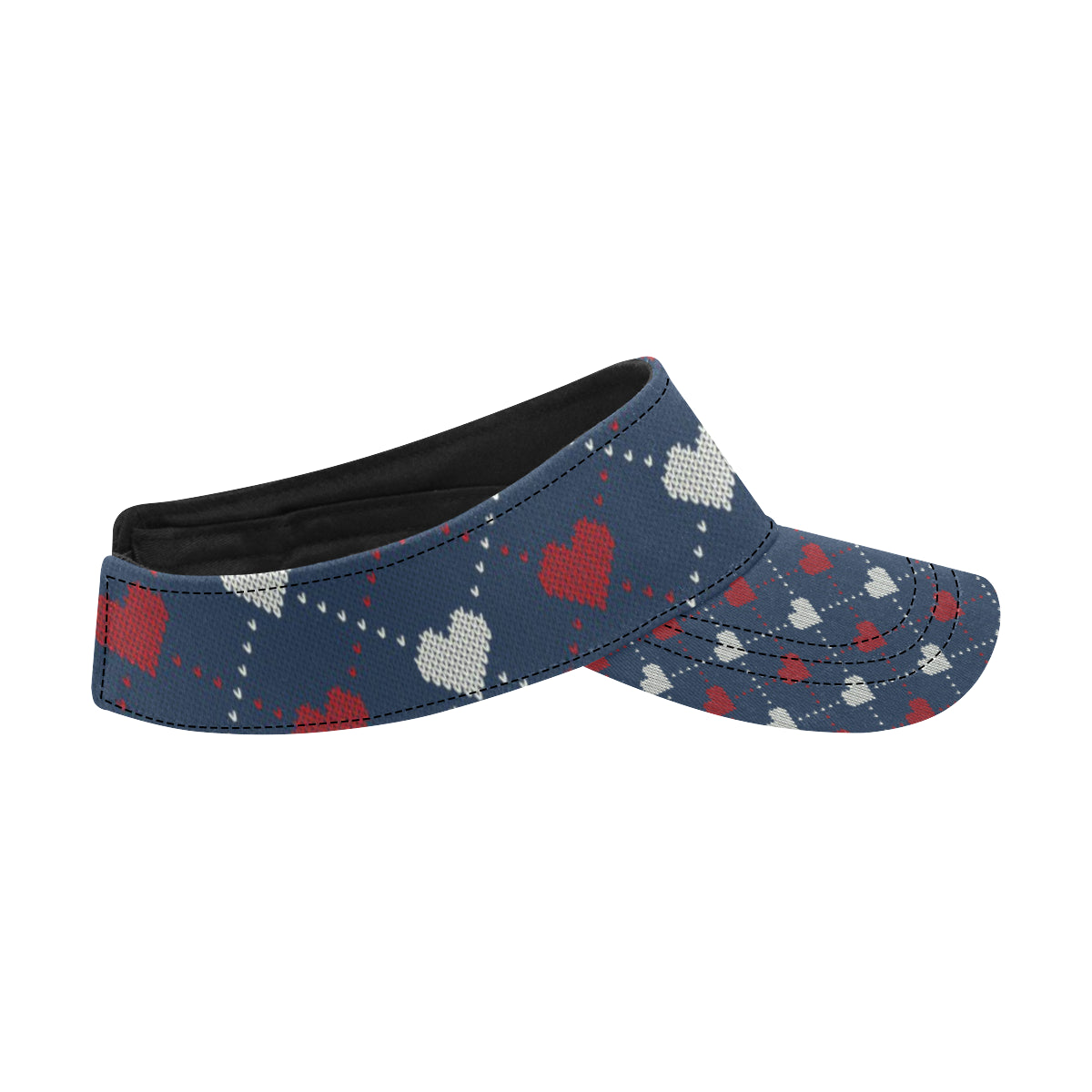 Heart Knit Pattern Print Design HE05 Unisex Sun Visor