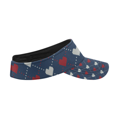Heart Knit Pattern Print Design HE05 Unisex Sun Visor