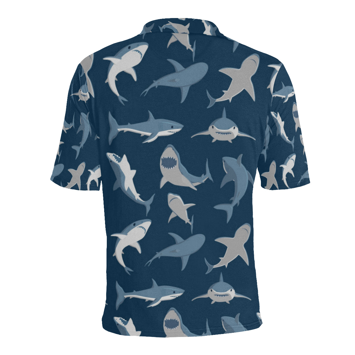 Shark Action Pattern Men Polo Shirt