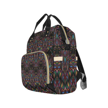 Colorful Art Wolf Diaper Bag Backpack