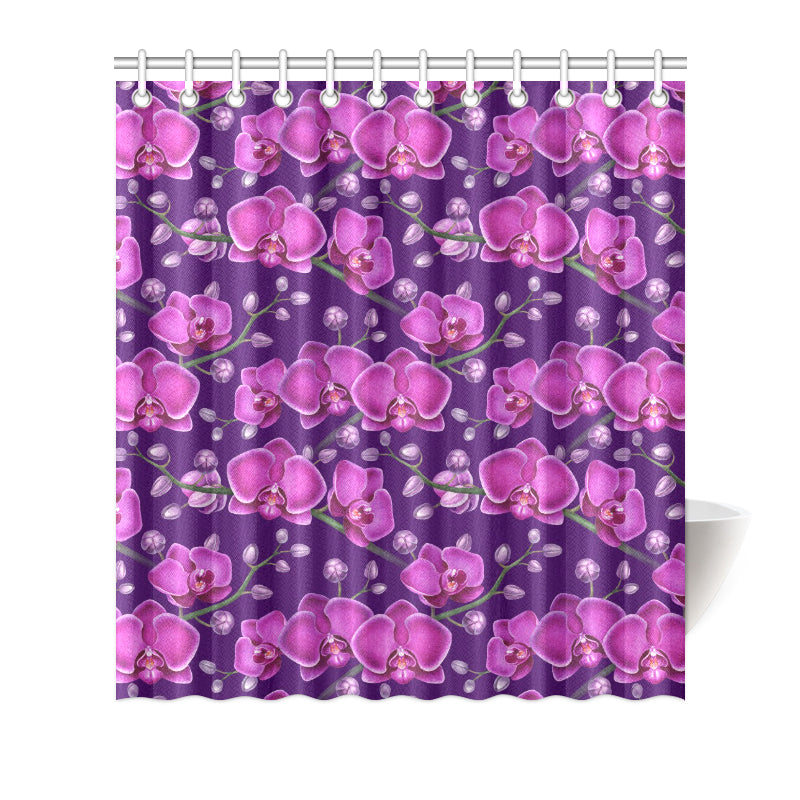 Orchid Pattern Print Design A03 Shower Curtain