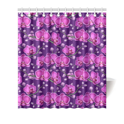 Orchid Pattern Print Design A03 Shower Curtain