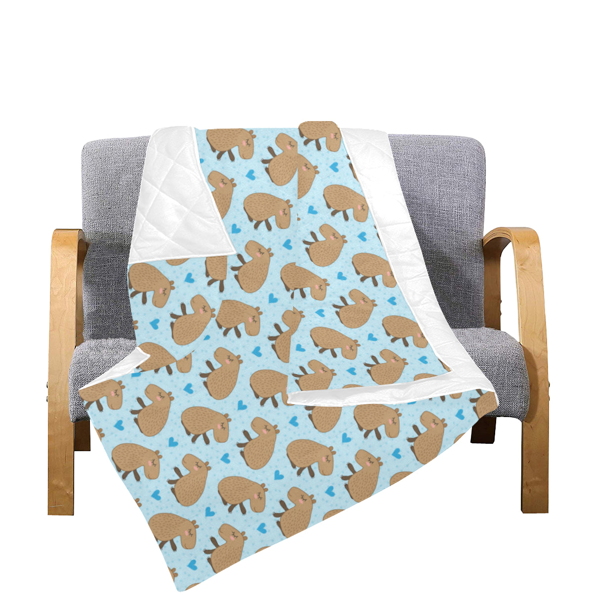 Capybara Pattern Print Design 01 Premium Quilt