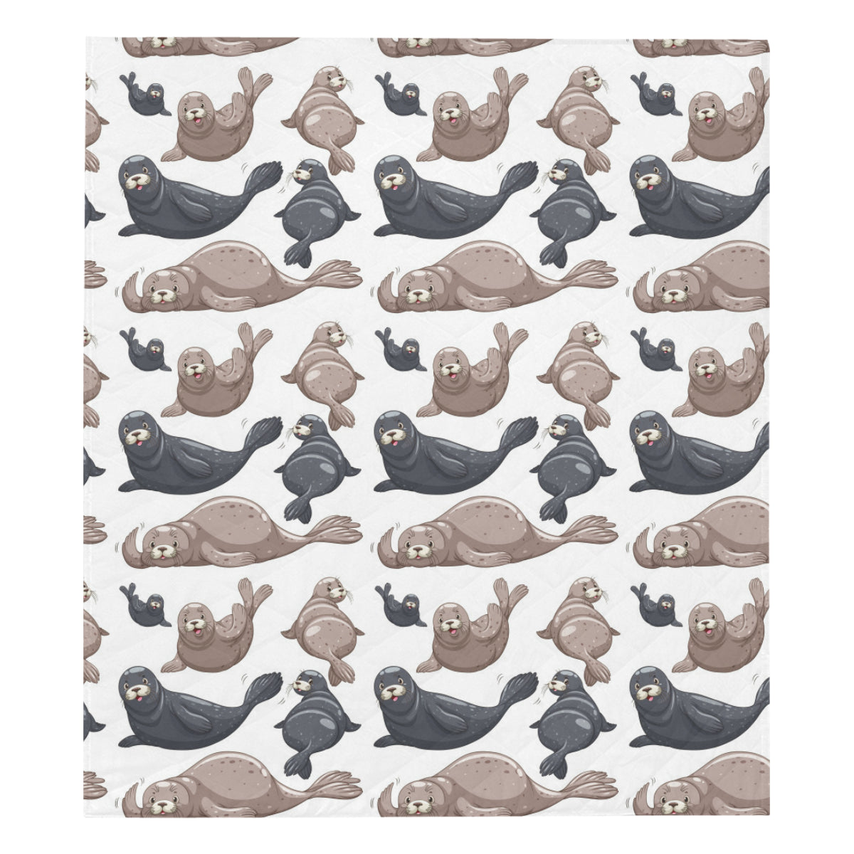 Sea Lion Pattern Print Design 02 Premium Quilt