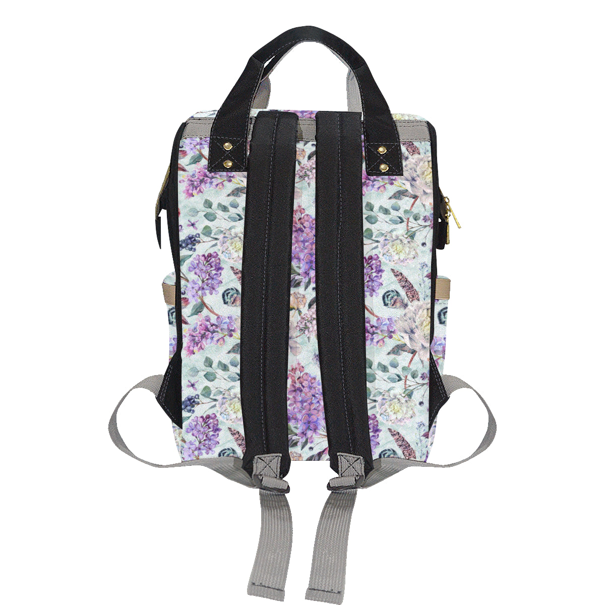 Lilac Pattern Print Design LI06 Diaper Bag Backpack